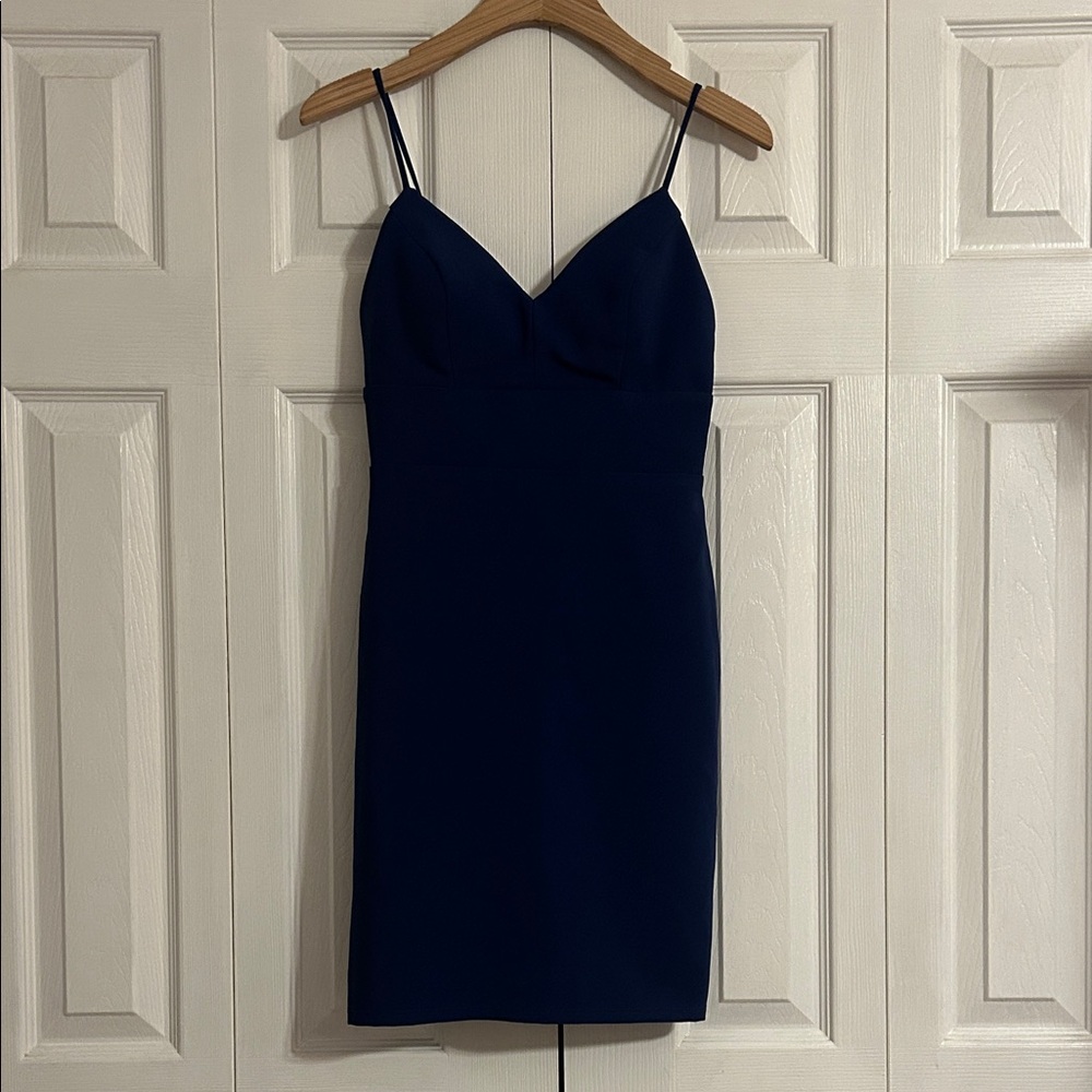 City Studio Blue Mini Dress with Spaghetti Straps